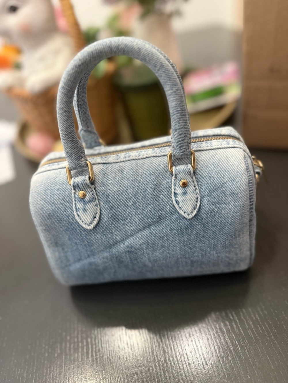 Coach Mini Rowan Crossbody Bag In Loved Denim With Charms - Picture 6 of 13
